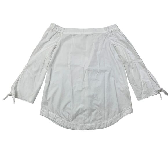 Free People Top Womens S Small White Show Me Some Shoulder Tie Quarter Sleeve - Picture 1 of 12